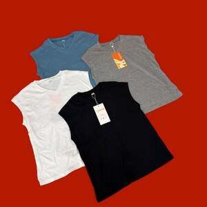VooAurvax 4-Pack Ribbed V-Neck Sleeveless Shirts